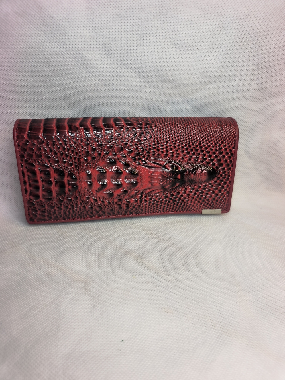Red Wallet Croc Embossed